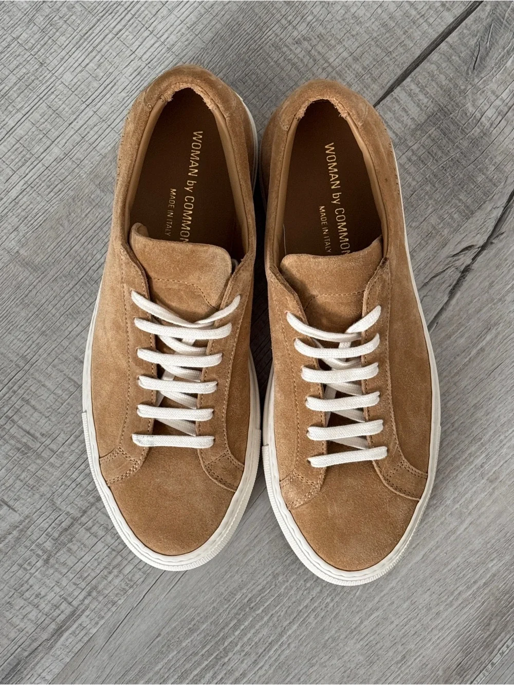 Woman by Common Projects Original Achilles Low Suede tan Sneakers shoes size 38
